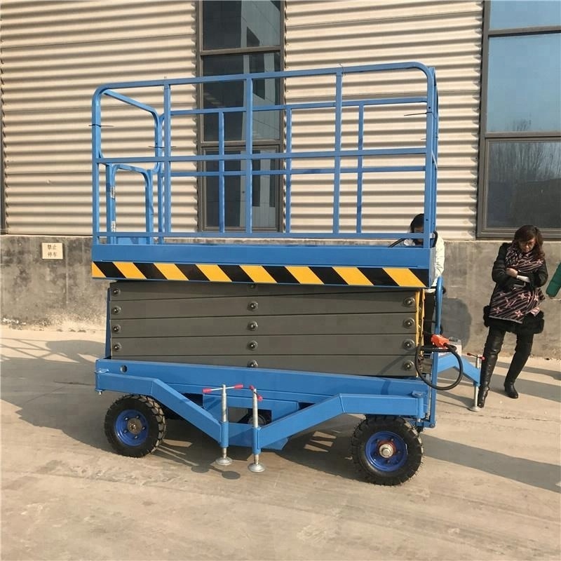 Chufeng 6m 8m 10m 14m 18m Mobile Hydraulic Scissor Lift Small Mobile One Man Scissor Lift Electric Scaffolding