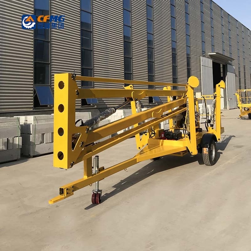 trailer boom lift tables aerial work platform diesel and battery powered spider basket lift platform with legs