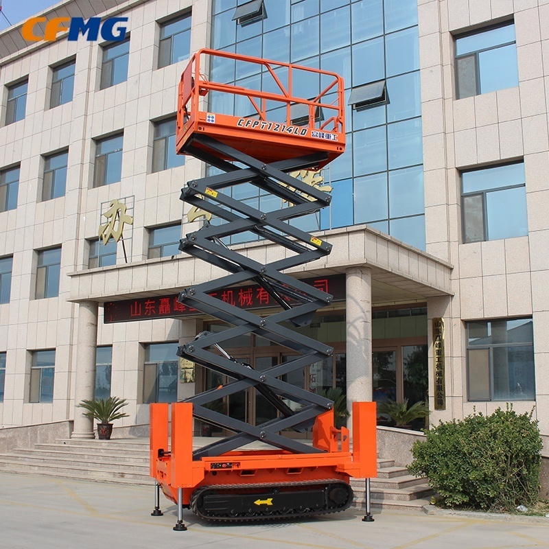 6-12m Working Height Automatic Levelling Outriggers Aerial Lift Platform All Rough Terrain Crawler Tracked Scissor Lift