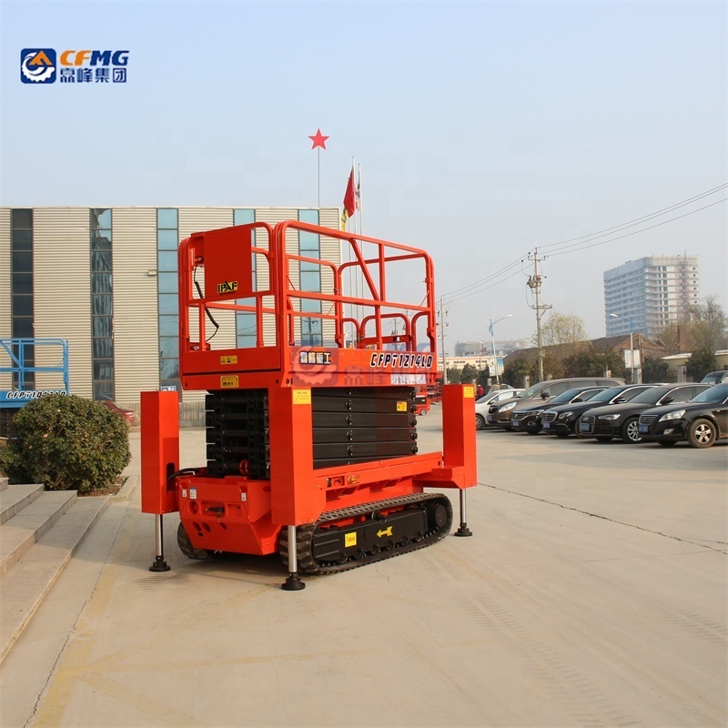 6-12m Working Height Automatic Levelling Outriggers Aerial Lift Platform All Rough Terrain Crawler Tracked Scissor Lift