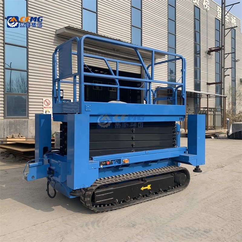 8m 10m 12m 14m Electric Scissor Lift Crawler/Tracked Scissor Lift With Levelling Legs