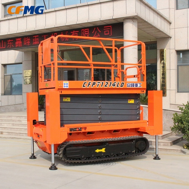 6-12m Working Height Automatic Levelling Outriggers Aerial Lift Platform All Rough Terrain Crawler Tracked Scissor Lift