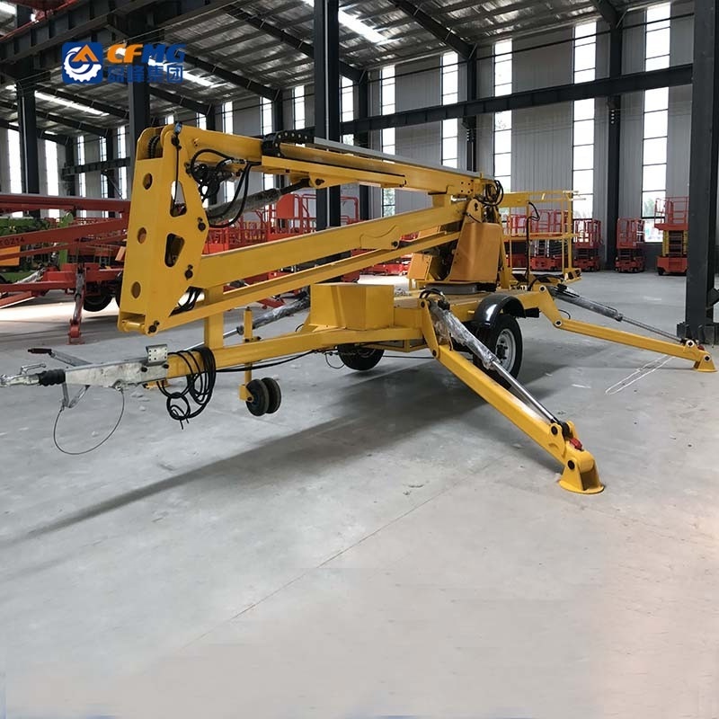 trailer boom lift tables aerial work platform diesel and battery powered spider basket lift platform with legs