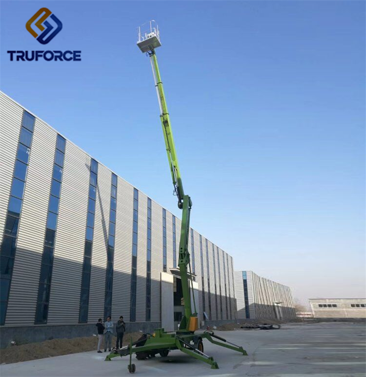 Hydraulic truck mounted towable mini articulated boom lift/towable cherry picker for sale