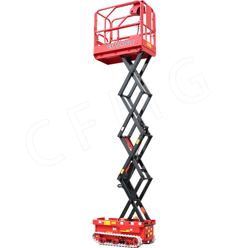 High quality all terrain electric self propelled crawler scissor lift light crawler scissor lift with non marking tires