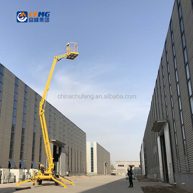 Hydraulic truck mounted towable mini articulated boom lift/towable cherry picker for sale