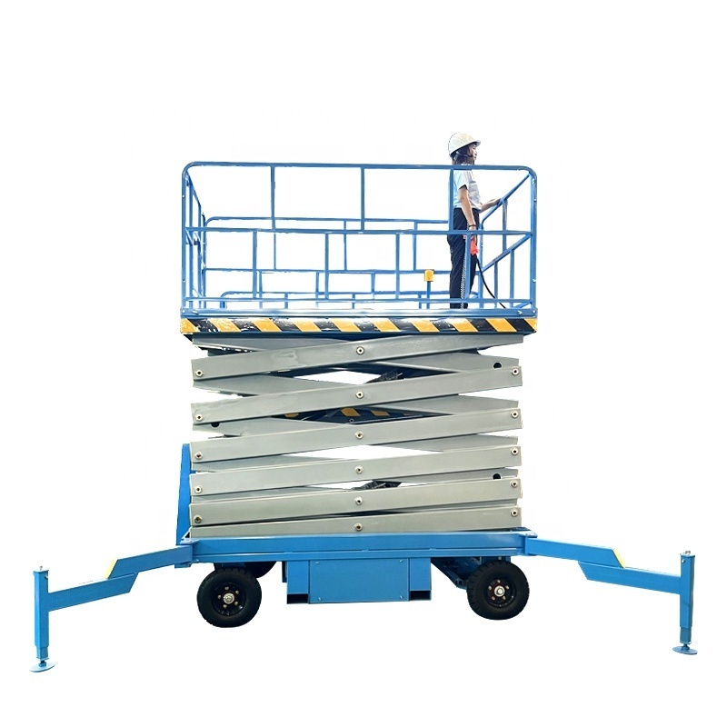 Chufeng 6m 8m 10m 14m 18m Mobile Hydraulic Scissor Lift Small Mobile One Man Scissor Lift Electric Scaffolding