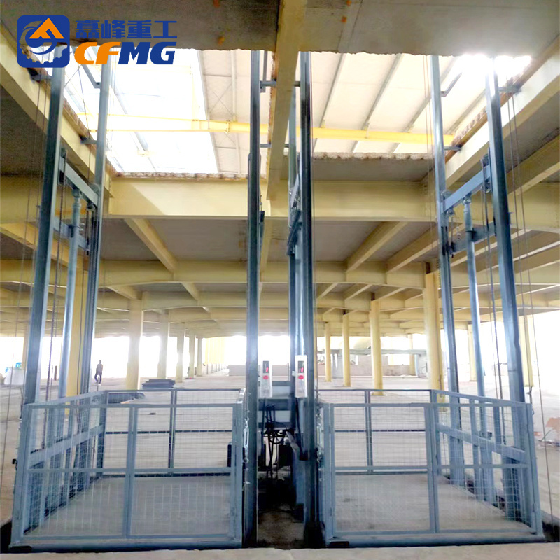 Hydraulic 2-story vertical guide rail freight elevator elevator warehouse industrial freight elevator factory lift for sale