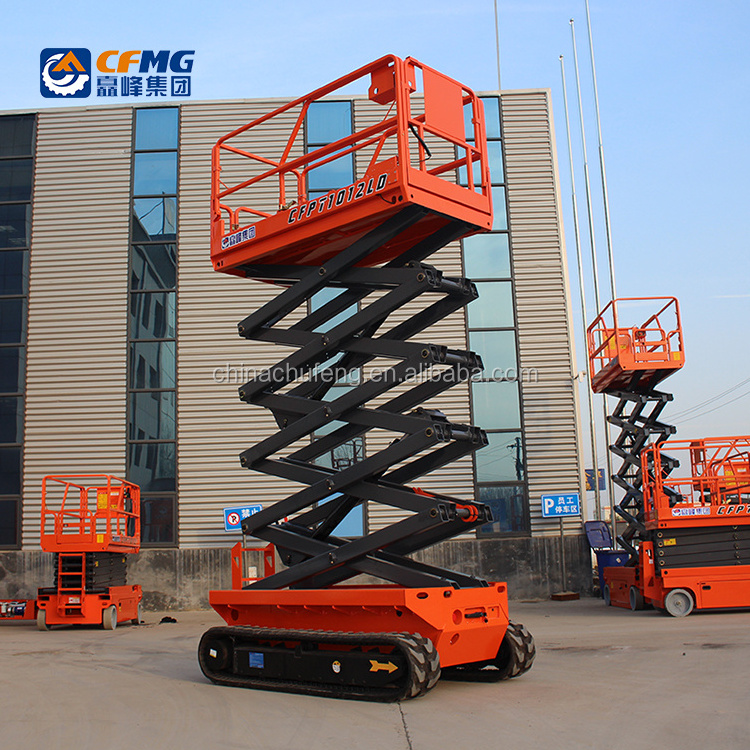 6-12m Working Height Automatic Levelling Outriggers Aerial Lift Platform All Rough Terrain Crawler Tracked Scissor Lift