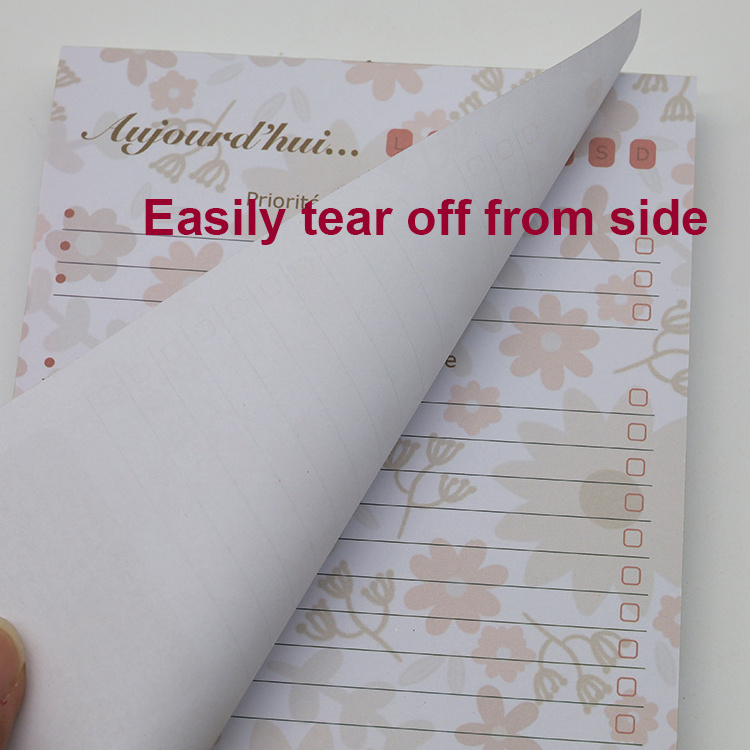 Notepads  Custom Flower design Planner note pad Printing With logo And Easily Tear Off