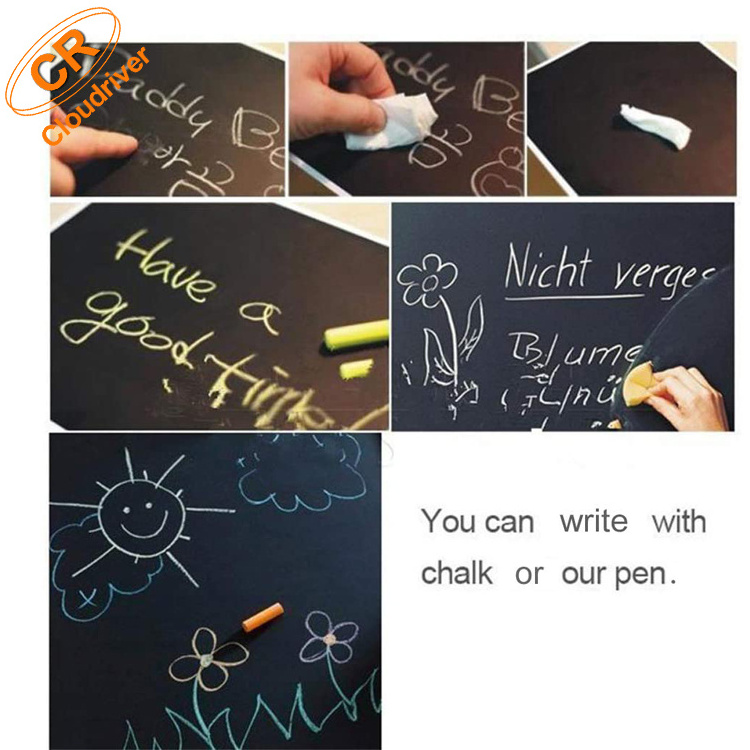 Wholesale Popular Decals Removable Adhesive Wall Chalkboard Sticker Erasable A4 Vinyl Blackboard Sticker Label For Home Office