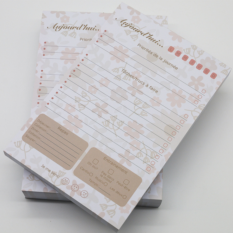 Notepads  Custom Flower design Planner note pad Printing With logo And Easily Tear Off