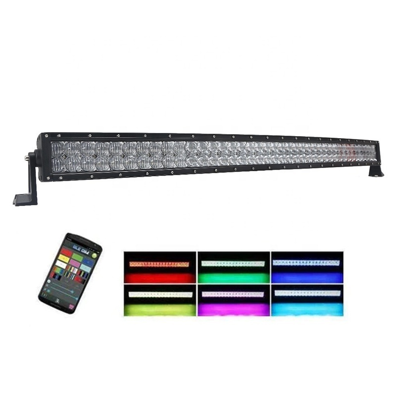 Autodragons straight curved lights Multi Color Music APP Control 32 42 50 Inch RGB Led Light Bar For Boat Car Truck 4x4 SUV ATV