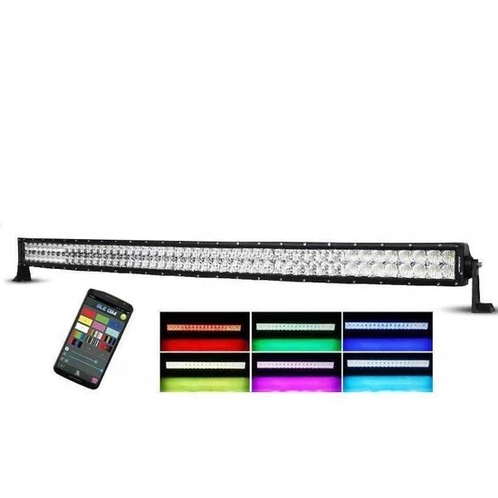 Autodragons straight curved lights Multi Color Music APP Control 32 42 50 Inch RGB Led Light Bar For Boat Car Truck 4x4 SUV ATV