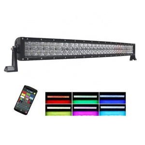 Autodragons straight curved lights Multi Color Music APP Control 32 42 50 Inch RGB Led Light Bar For Boat Car Truck 4x4 SUV ATV