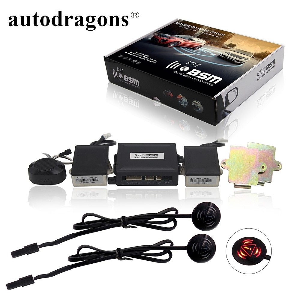 Autodragons car aftermarket universal microwave sensor radar blind spot lane assist system side mirror detection monitoring bsm