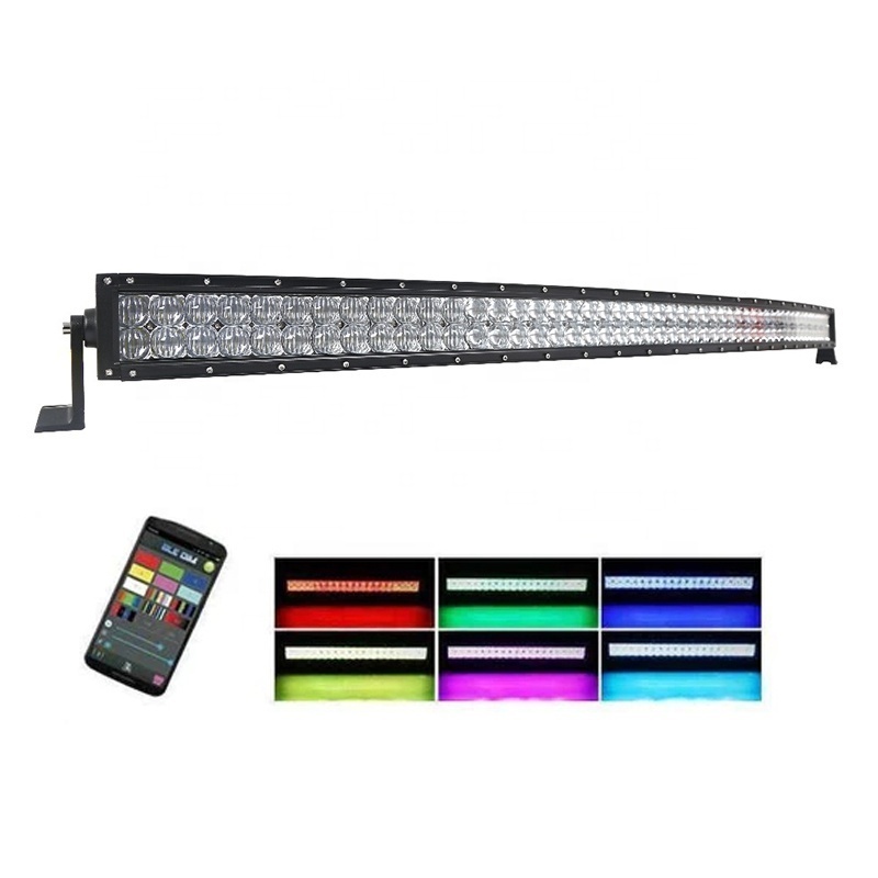 Autodragons straight curved lights Multi Color Music APP Control 32 42 50 Inch RGB Led Light Bar For Boat Car Truck 4x4 SUV ATV