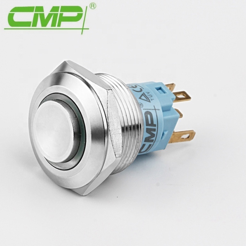 Metal Bi-color 12V Momentary or Latching LED Push Button Switch