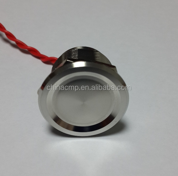 Piezo Electric Switch, Metal Stainless steel Anti Vandal Momentary (pulse 1.2s)Push Button Switch 100% sealed Waterproof IP68