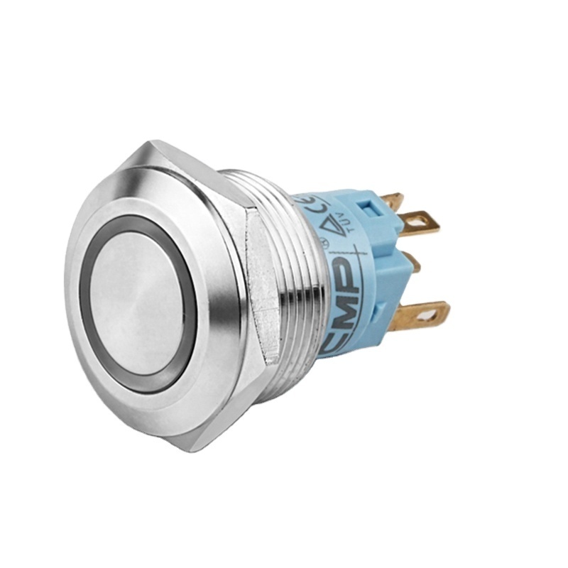 Metal Bi-color 12V Momentary or Latching LED Push Button Switch