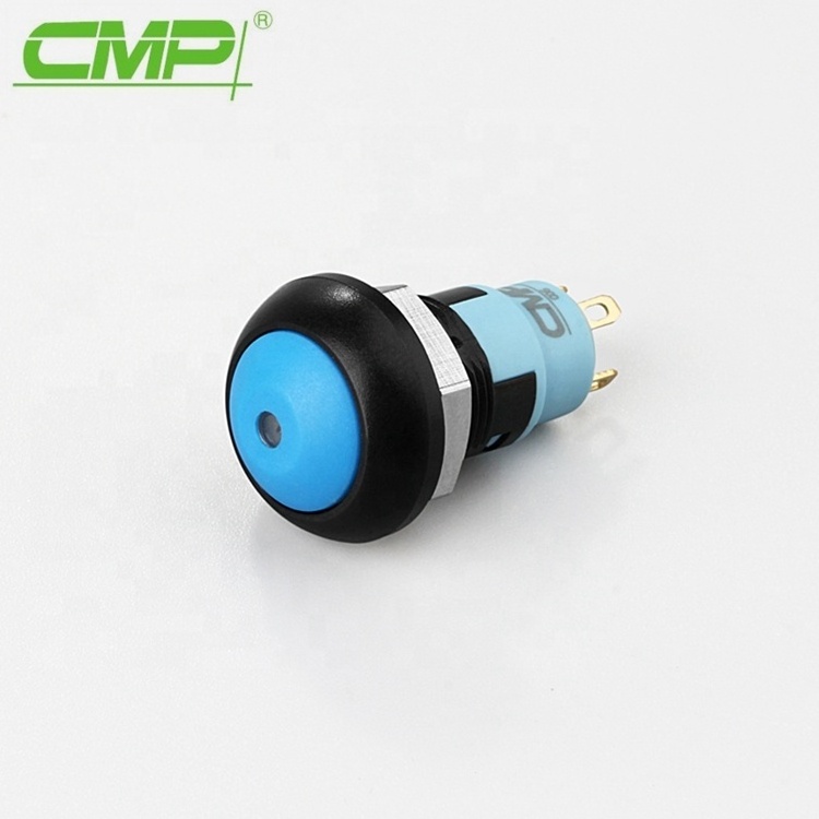 12mm CMP Waterproof 1NO IP67 Latching Plastic Illuminated Push Button Switch