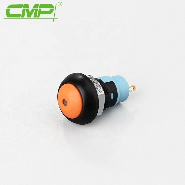 12mm CMP Waterproof 1NO IP67 Latching Plastic Illuminated Push Button Switch