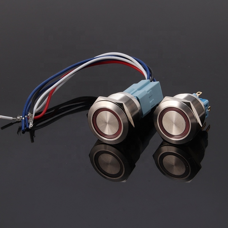 Metal Waterproof 25mm Momentary LED Push Button Switch