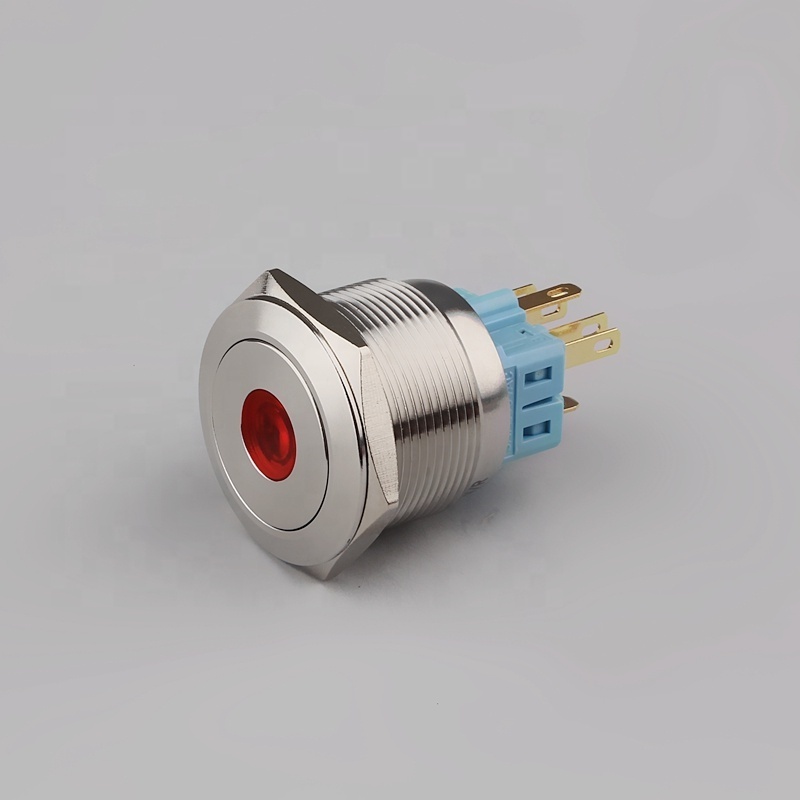 Stainless Steel 25mm Metal ON/OFF  Illuminated Push Button Switch