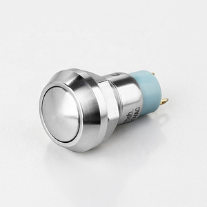 12mm Latching Metal Momentary Switch Silver or Black  Shell IP65 Waterproof Push Button Switch