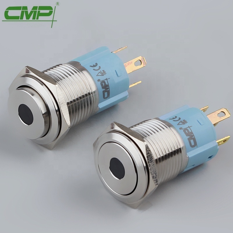 CMP 16mm waterproof stainless or brass on off push button switch touch switches