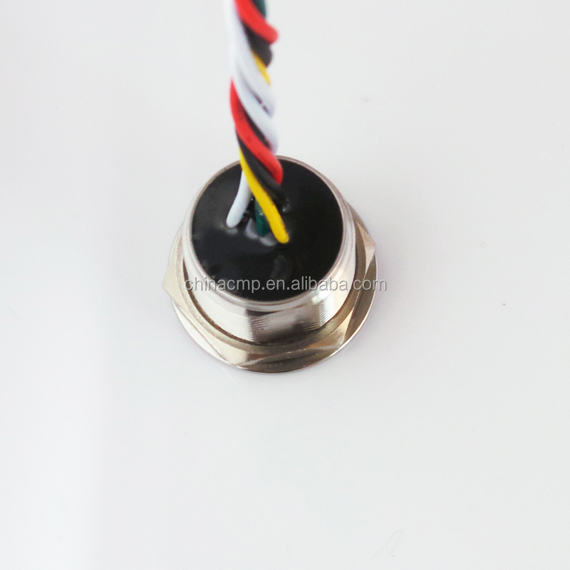 5v-24v red green dual led Illuminated metal stainless steel Anti vandal piezo Switches , waterproof inline touch button switch