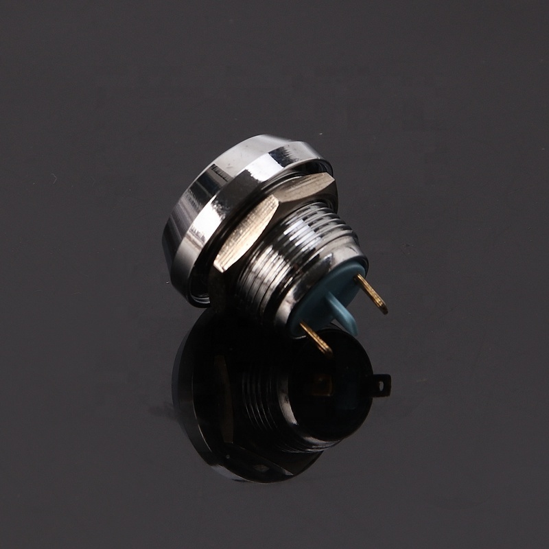 2A Small Push Button Metal  Black Momentary Push Button Switch