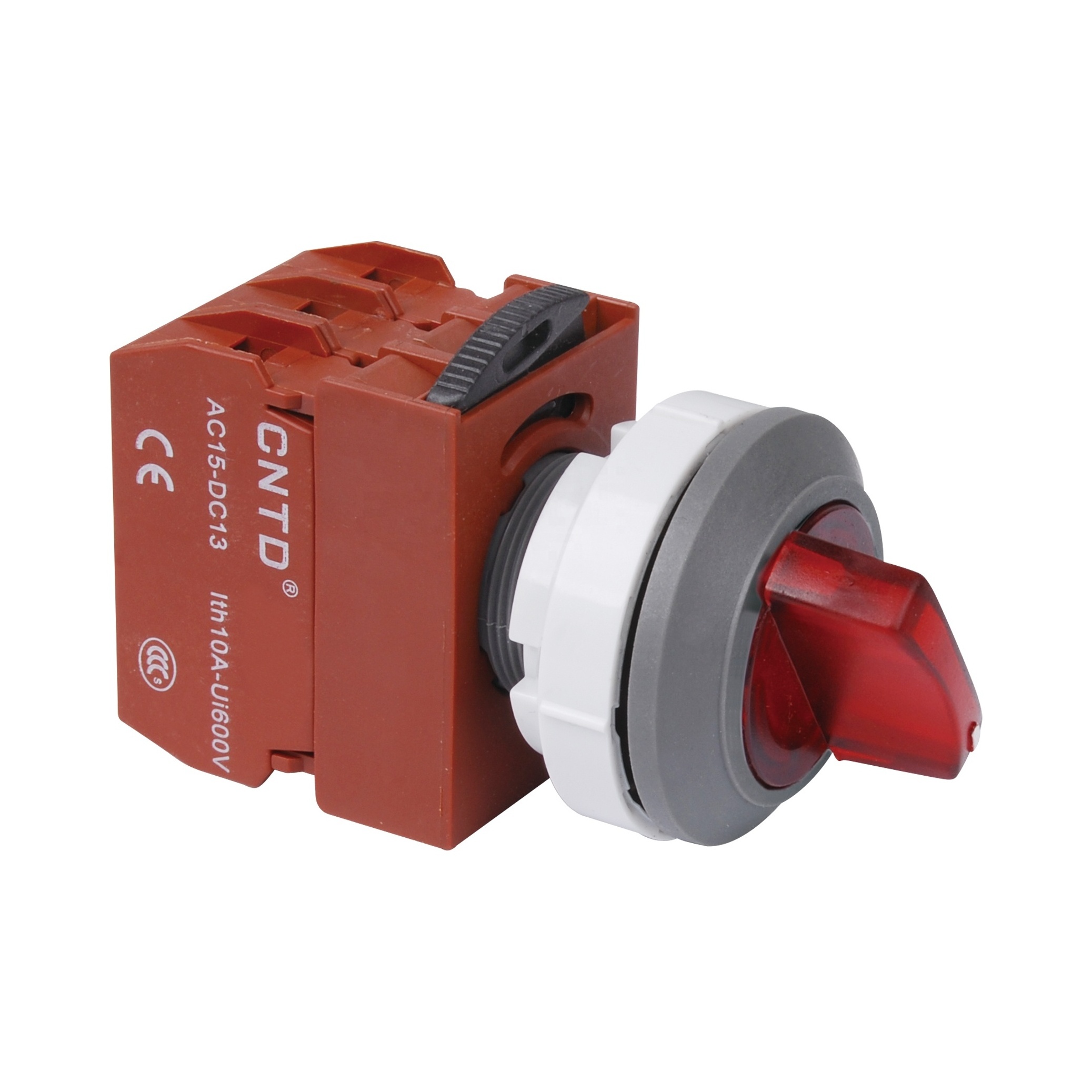 CNTD Series C3PNR6 Switch Flat Pushbutton Spring Return LED Light Momentary IP65 16A/10A/5A Plastic Push Button Switch 22mm