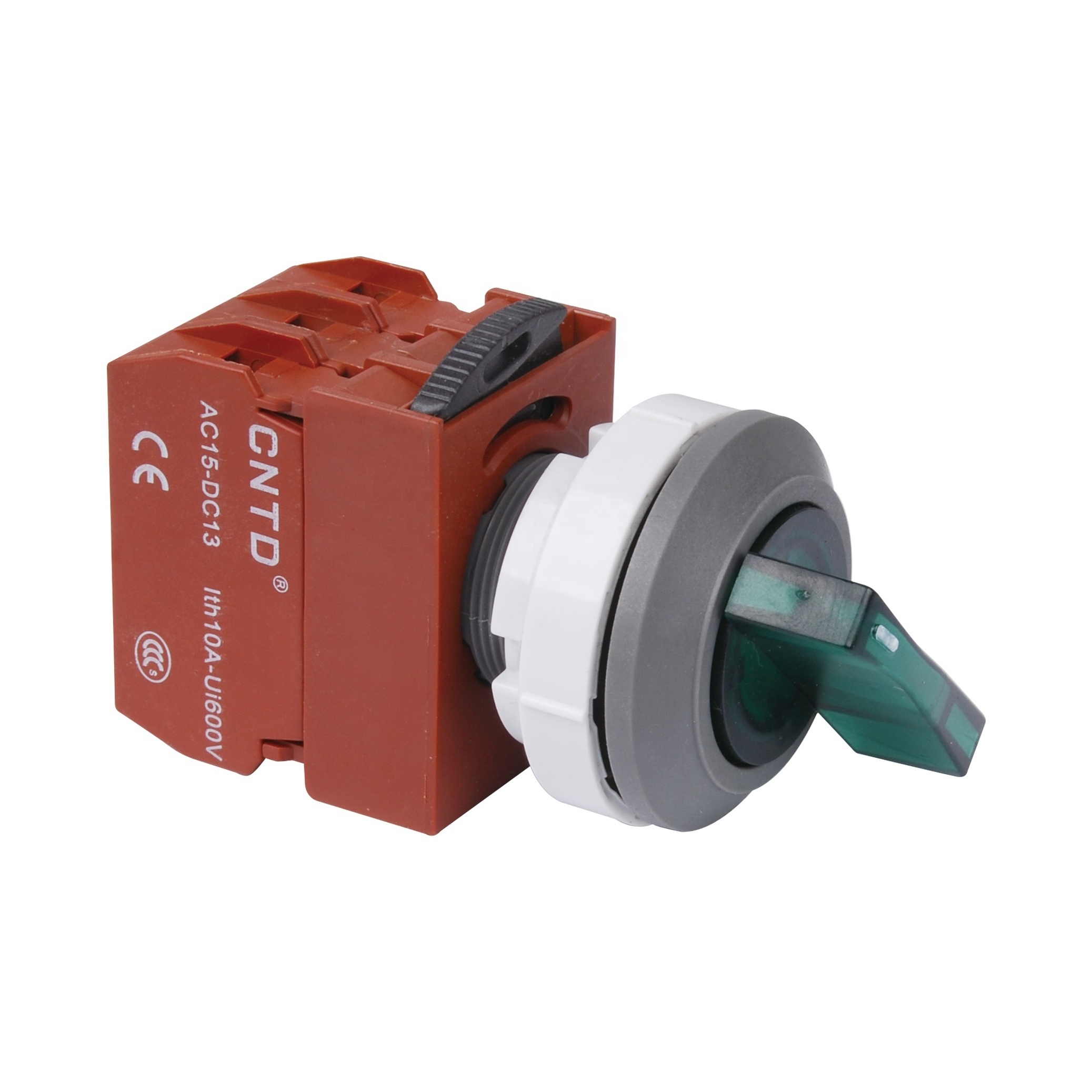 CNTD Series C3PNR6 Switch Flat Pushbutton Spring Return LED Light Momentary IP65 16A/10A/5A Plastic Push Button Switch 22mm