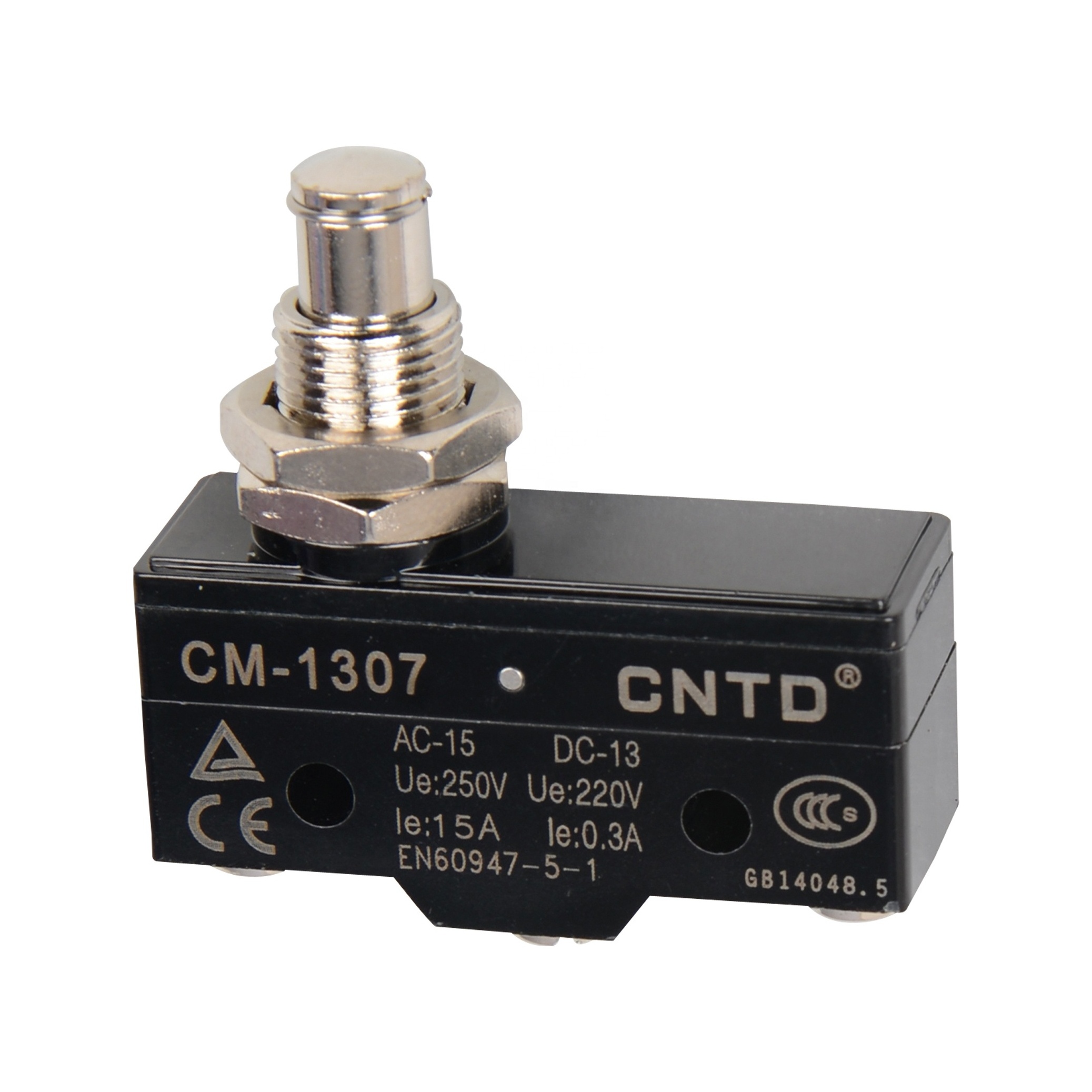 CNTD 15A 250V Micro Switch Limit Switch Plastic Panel Mount Push Plunger Actuator Maximum Voltage 250Vac