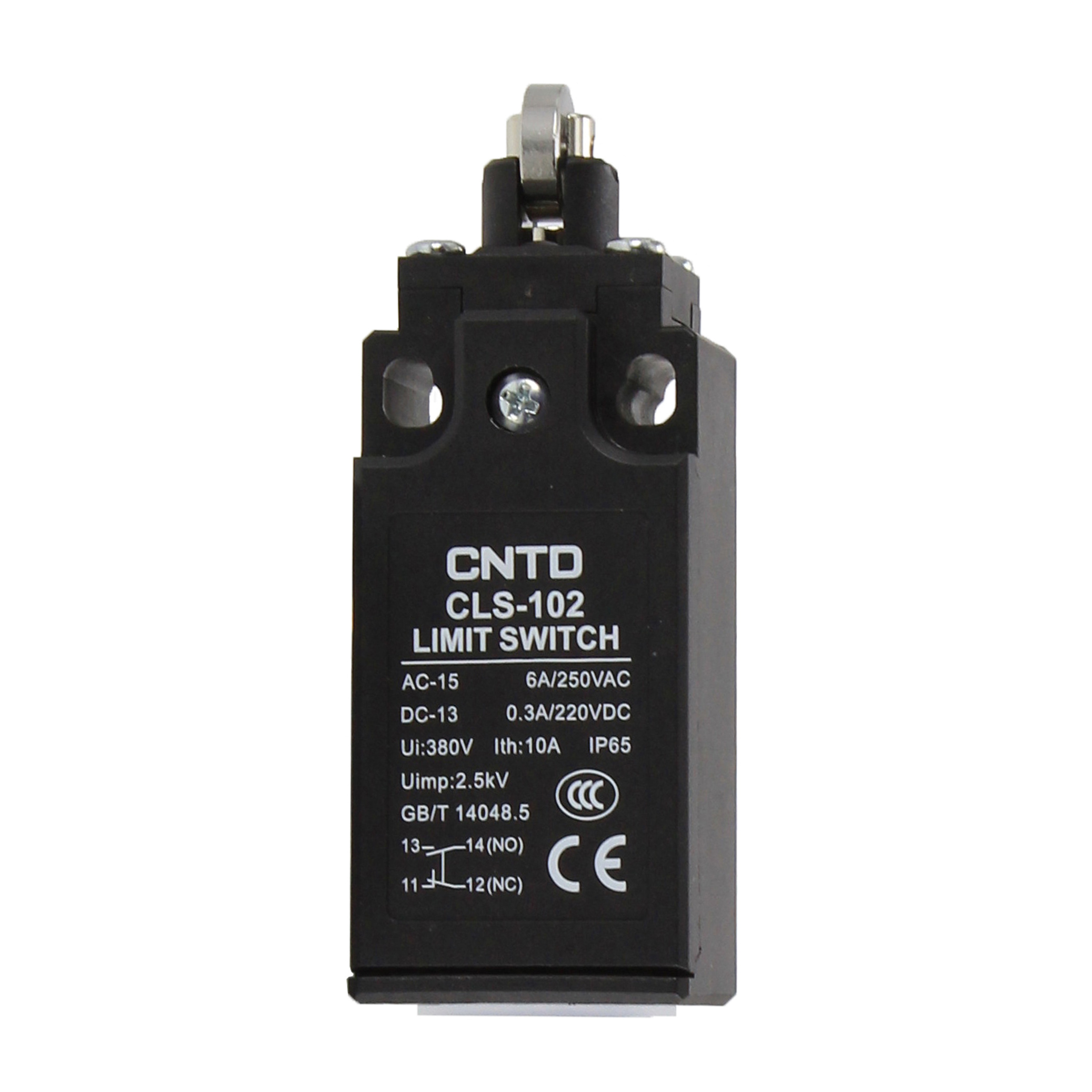 CNTD CLS-102 Cross Roller Plunger Momentary Limit Switch Elevators IP65 Protection SPDT Contact Form 10A Max. Current 250VAC