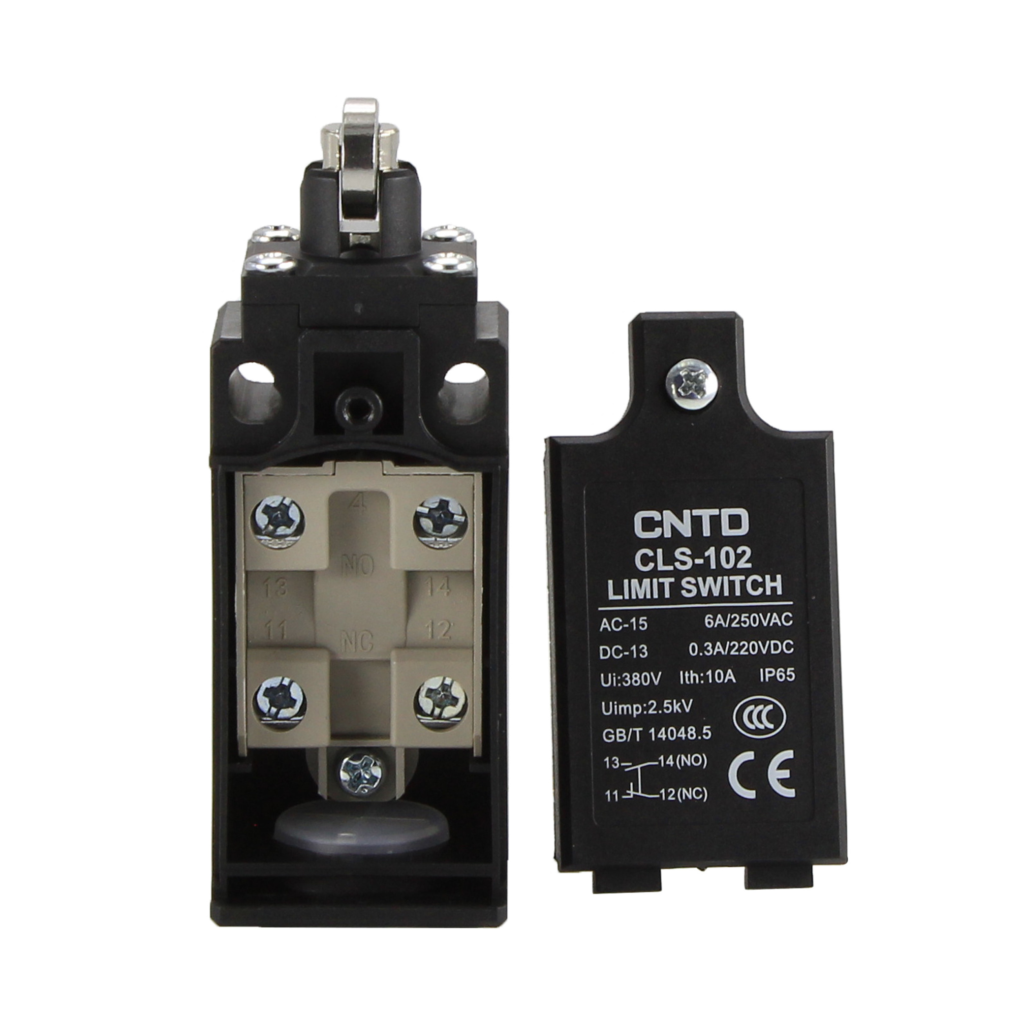 CNTD CLS-102 Cross Roller Plunger Momentary Limit Switch Elevators IP65 Protection SPDT Contact Form 10A Max. Current 250VAC