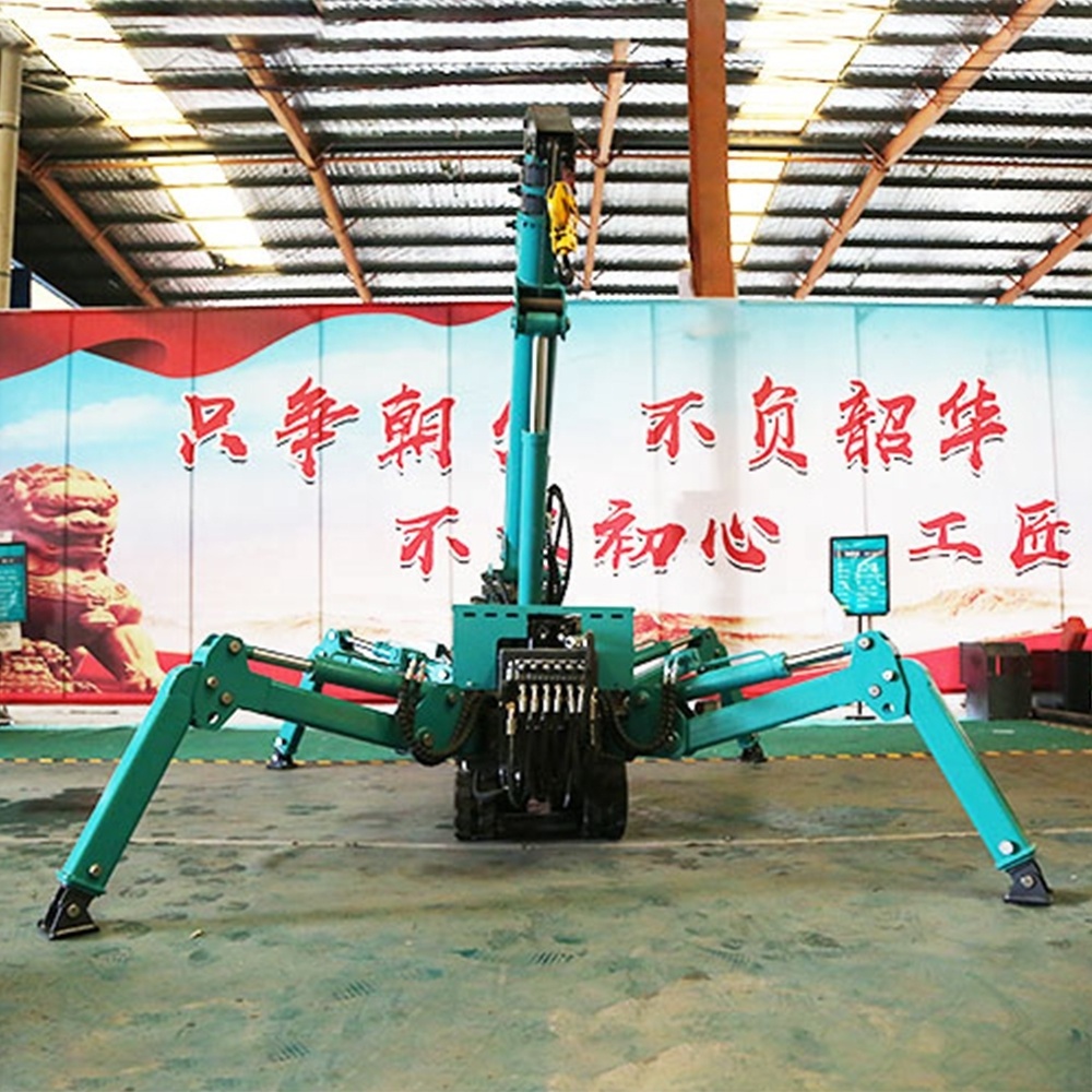 1.2/3/8 Ton Electric Mini Narrow Space Lifting Crane Folding Crawler Spider Cranes Hydraulic Crane Lifting Equipment