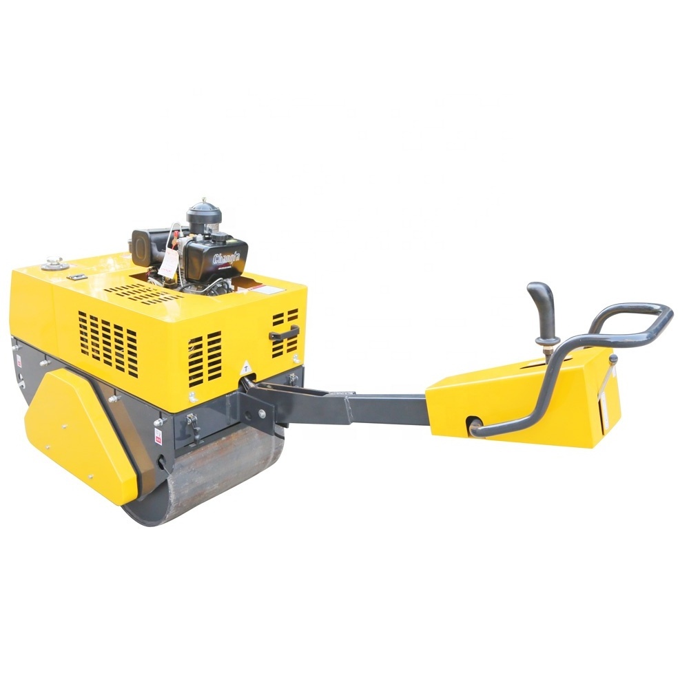 Walking Behind Double Drum Vibratory Roller Diesel Engine 4KW Roller Compactor For Sale 1Ton Hand Compact Mini Type Road Roller