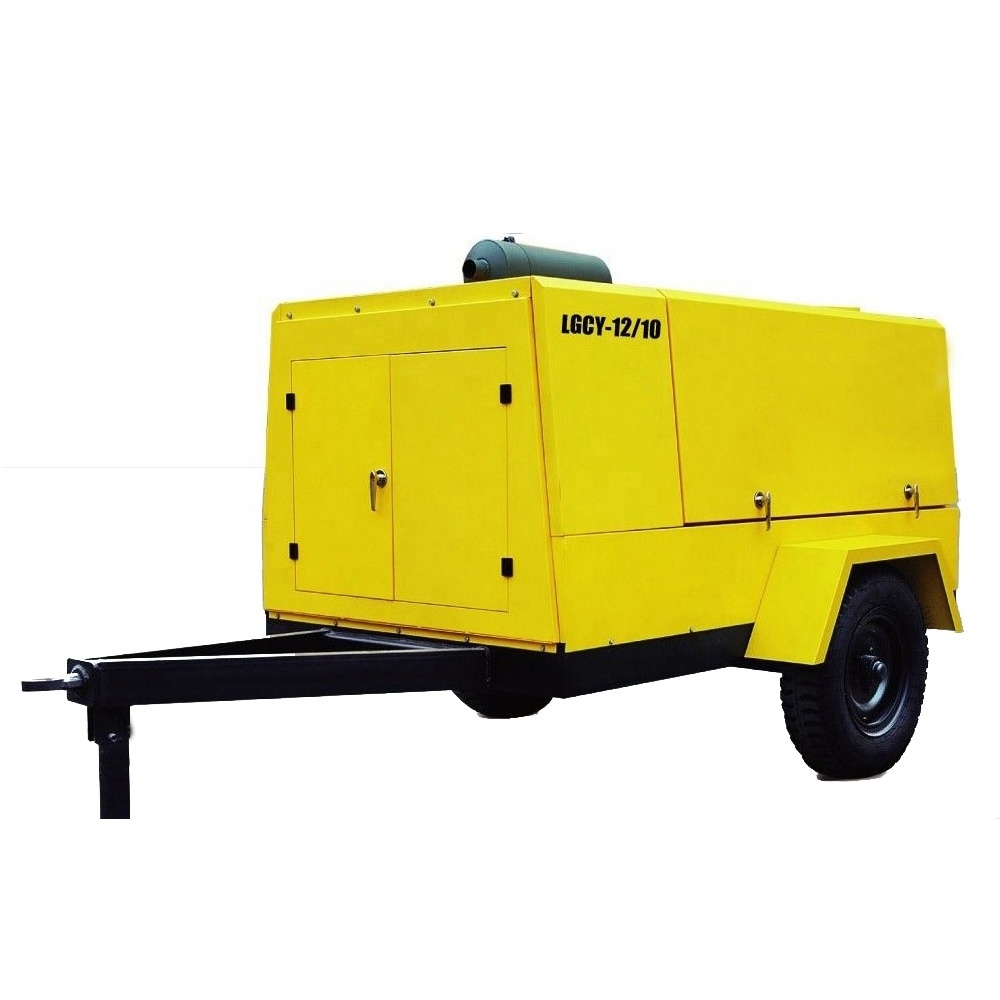 Factory Direct Sale Towable Twin Diesel Screw Air Compressor For Water Well Drilling Rig Machine Diesel For Mining Using