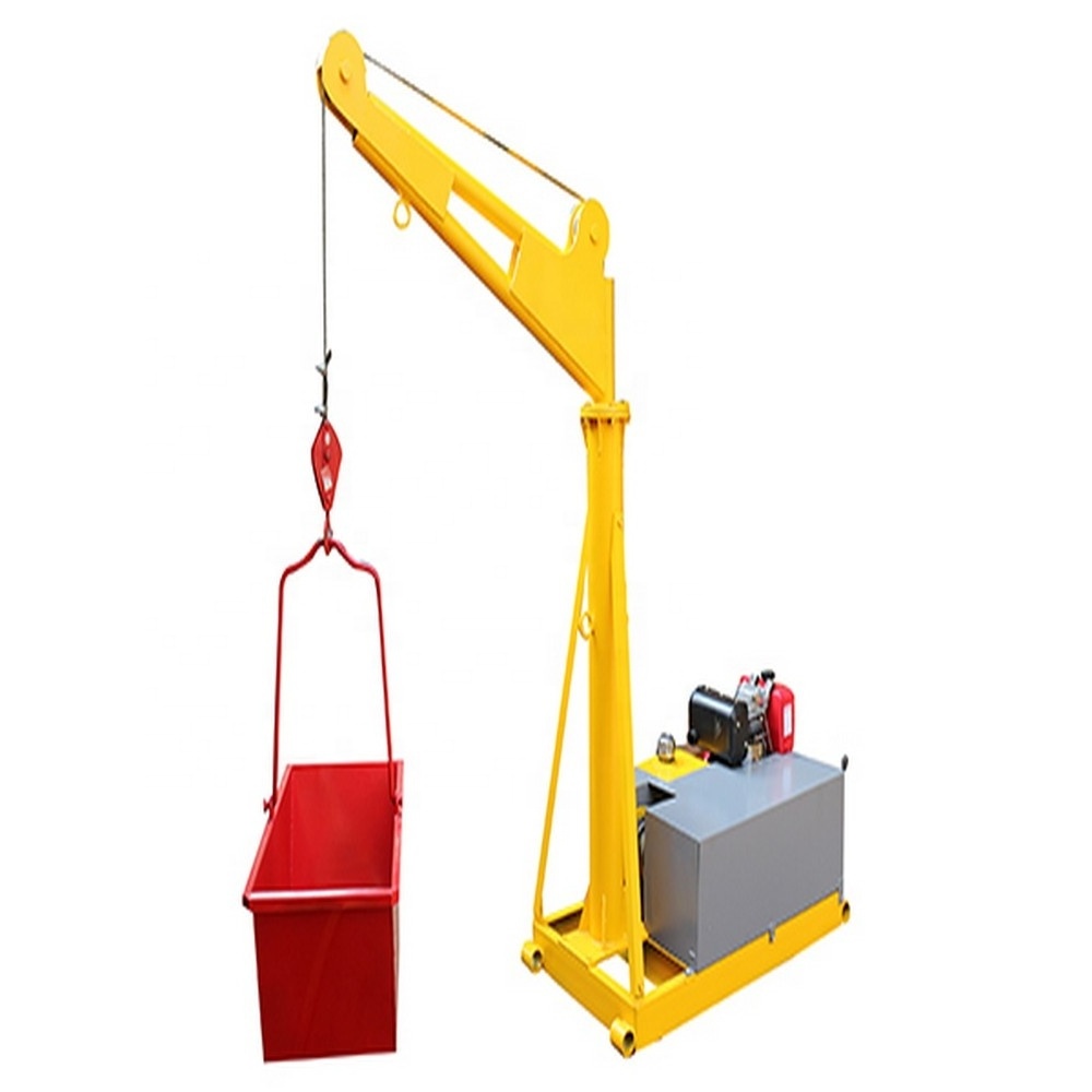 Construction Lift Crane Mini Diesel Hoist With 1 Ton Capacity Portable Mini Mobile Crane For Sale