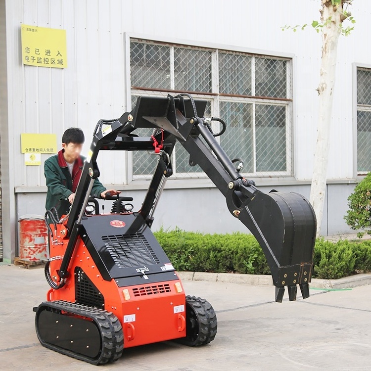 Free Shipping Farm Construction Use Diesel 1ton Skid Steer Loader Mini Compact Wheel 500kg Loader Skid Steer for Sale