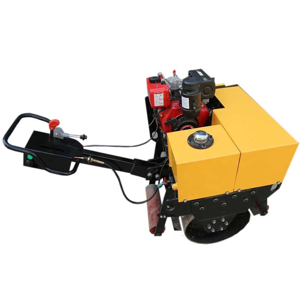 Walking Behind Double Drum Vibratory Roller Diesel Engine 4KW Roller Compactor For Sale 1Ton Hand Compact Mini Type Road Roller