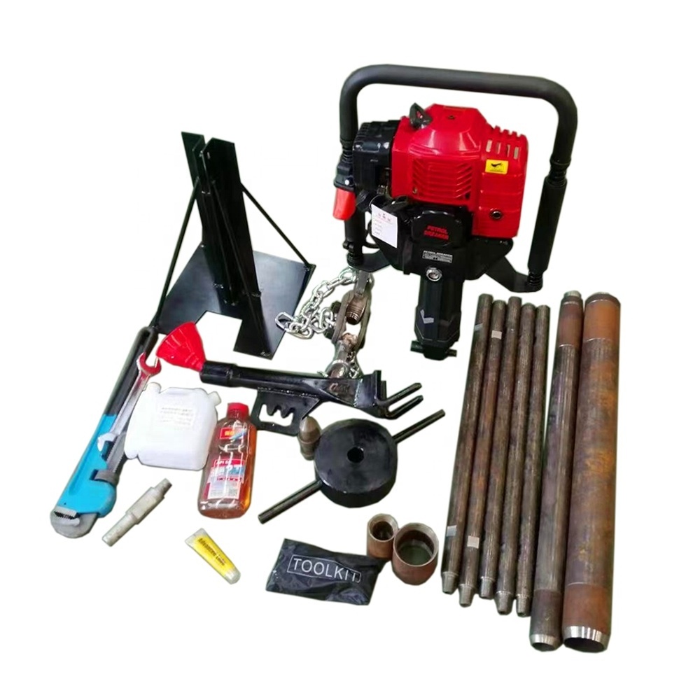 Hand Held 1-20 M Small Size Diesel Power Portable Borehole Soil Sample Drilling Machine