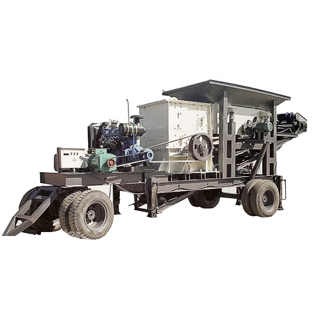 100 Mobile Stone Crusher Mini Sand Making Machine Rock Ore Cone Stone Diesel Jaw Crusher Price