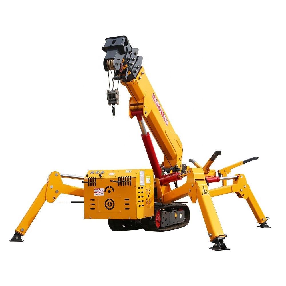 1.2/3/8 Ton Electric Mini Narrow Space Lifting Crane Folding Crawler Spider Cranes Hydraulic Crane Lifting Equipment