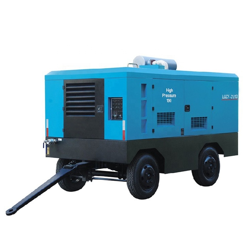 Factory Direct Sale Towable Twin Diesel Screw Air Compressor For Water Well Drilling Rig Machine Diesel For Mining Using