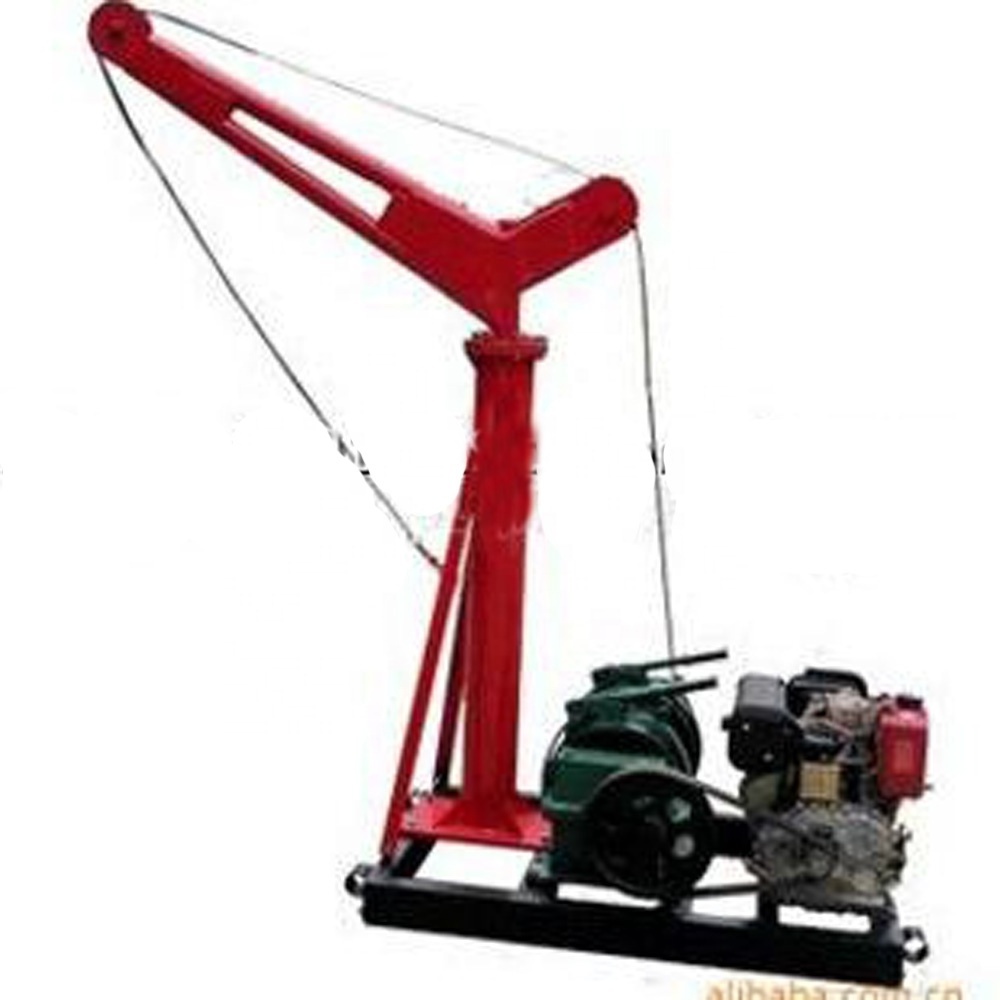 Construction Lift Crane Mini Diesel Hoist With 1 Ton Capacity Portable Mini Mobile Crane For Sale