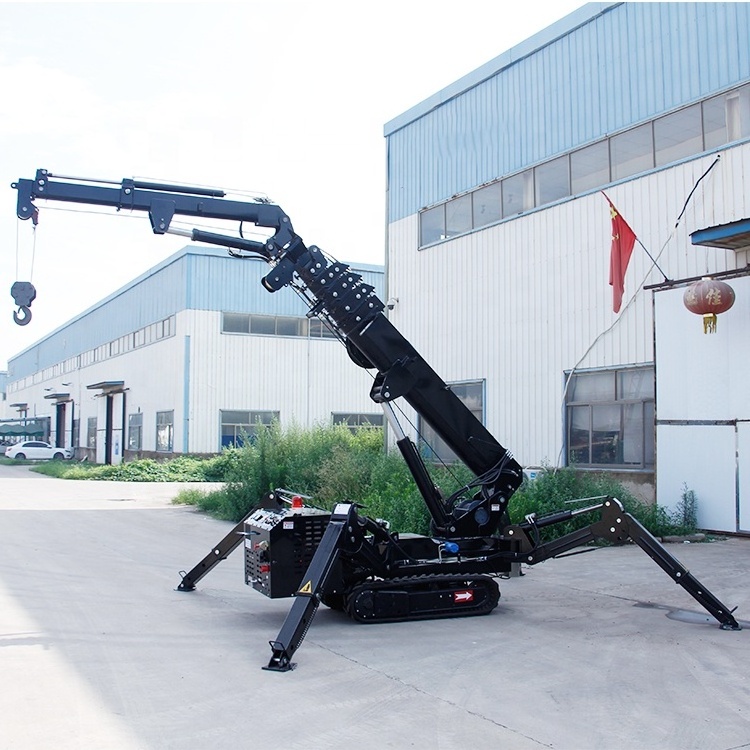 Wholesale 1.2Ton 3Ton  8ton CE Hydraulic Telescopic Boom Lifting Crane Diesel Mini Rubber Small Mobile Crane Lifting Equipment