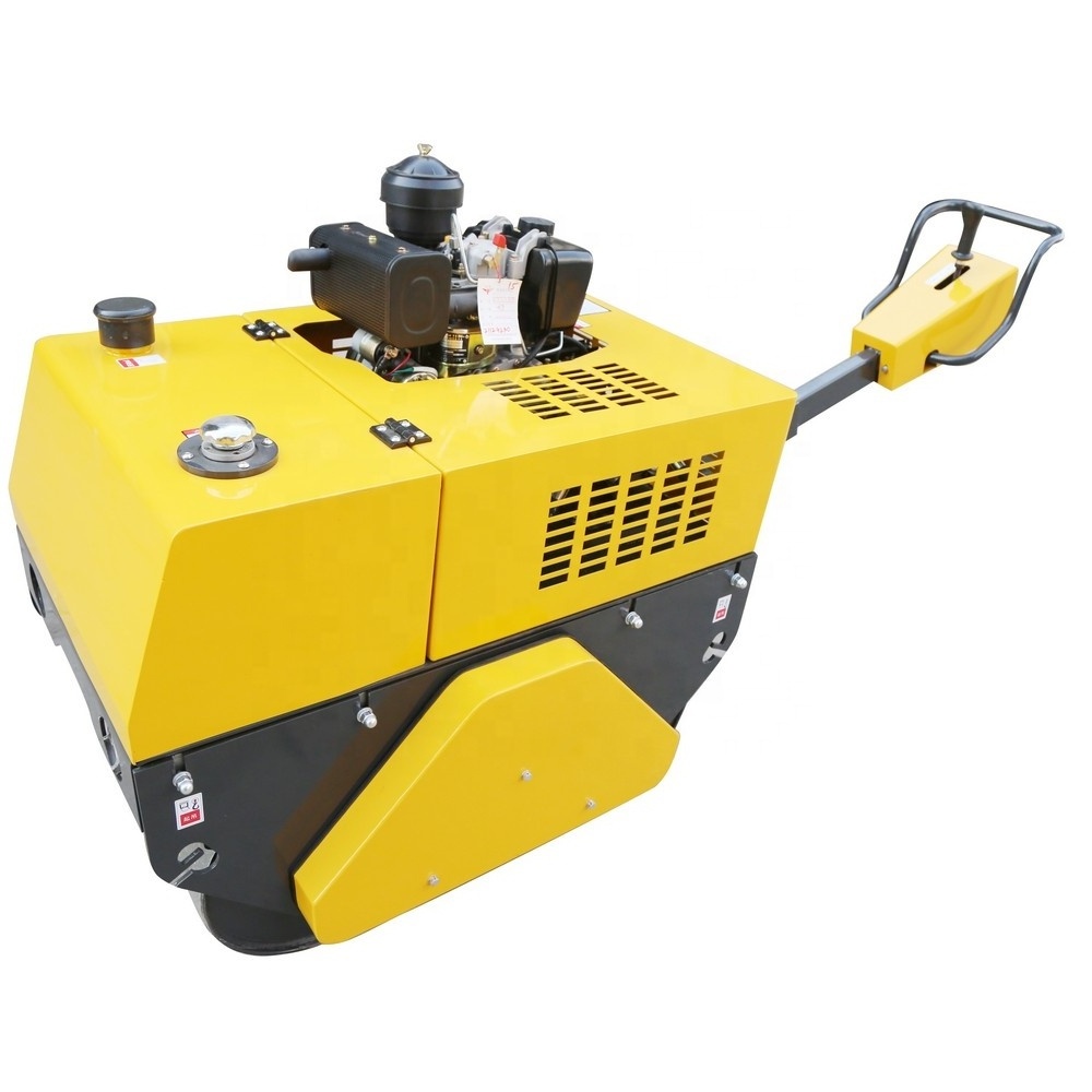 Walking Behind Double Drum Vibratory Roller Diesel Engine 4KW Roller Compactor For Sale 1Ton Hand Compact Mini Type Road Roller